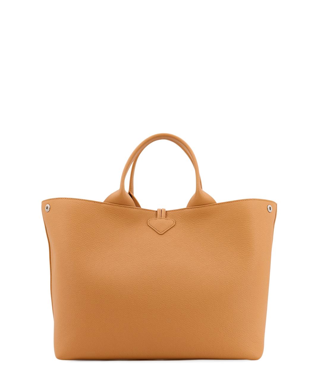 LONGCHAMP Желтая кожаная сумка тоут, фото 2