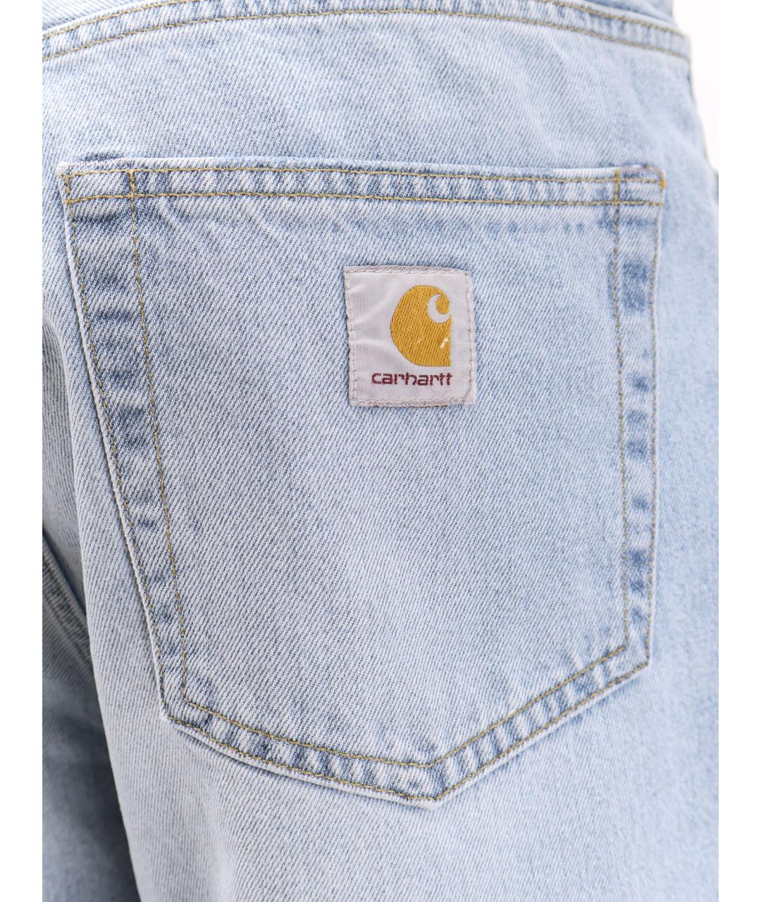 CARHARTT WIP Голубые хлопковые прямые джинсы, фото 3