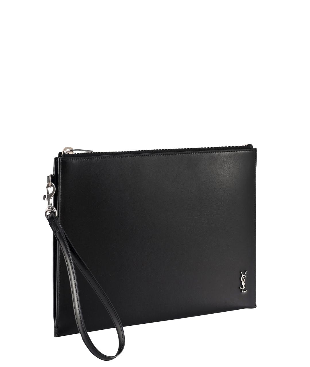 SAINT LAURENT Черная кожаная папка для документов, фото 3