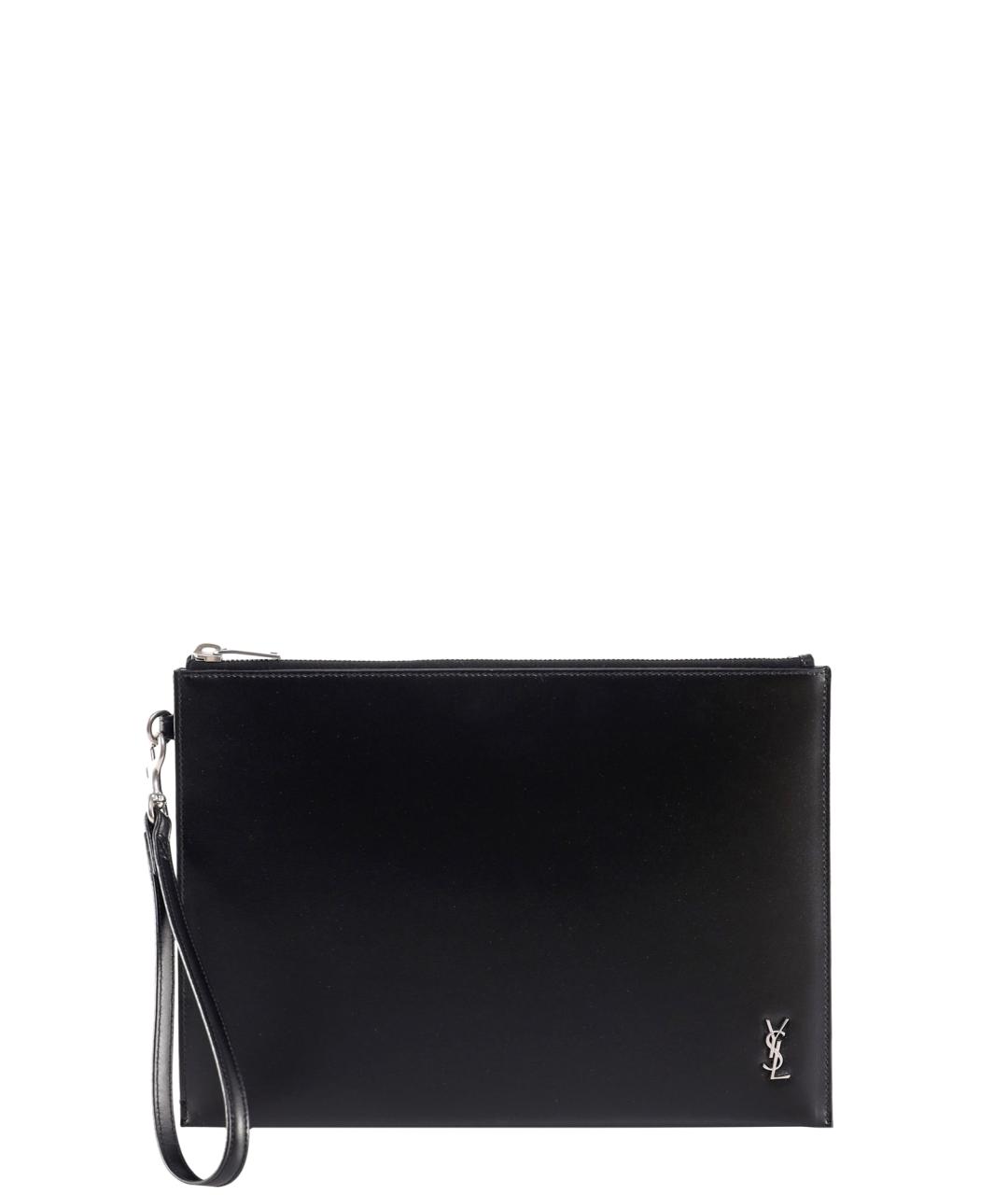 SAINT LAURENT Черная кожаная папка для документов, фото 1