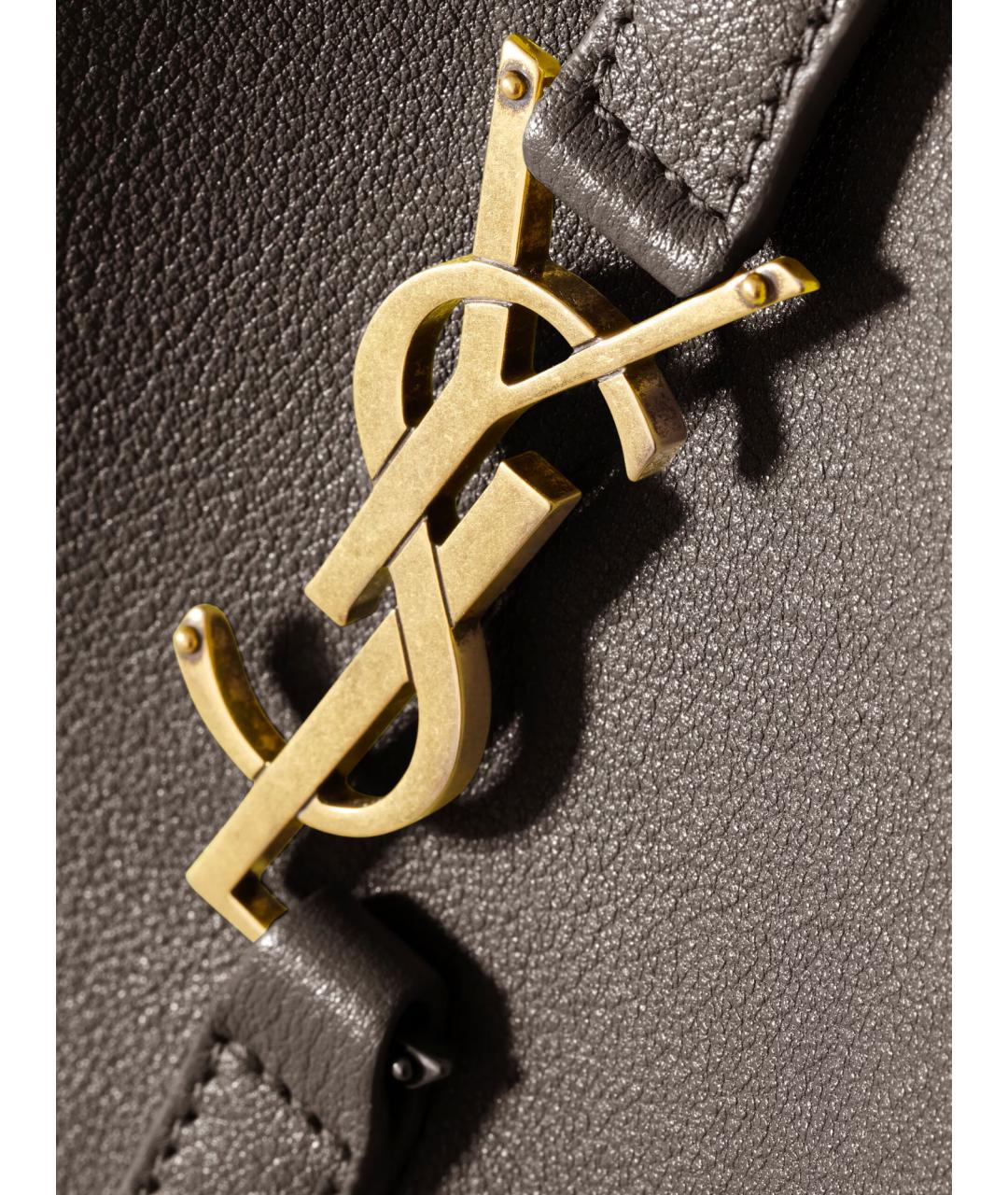 SAINT LAURENT Коричневая кожаная сумка через плечо, фото 6