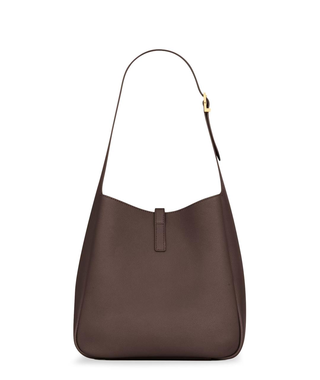 SAINT LAURENT Коричневая кожаная сумка через плечо, фото 2