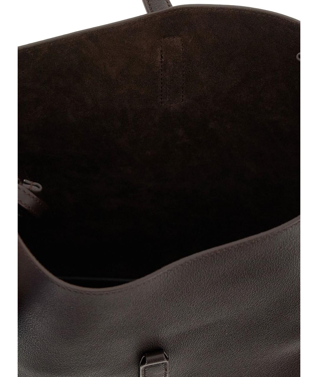 SAINT LAURENT Коричневая кожаная сумка через плечо, фото 5