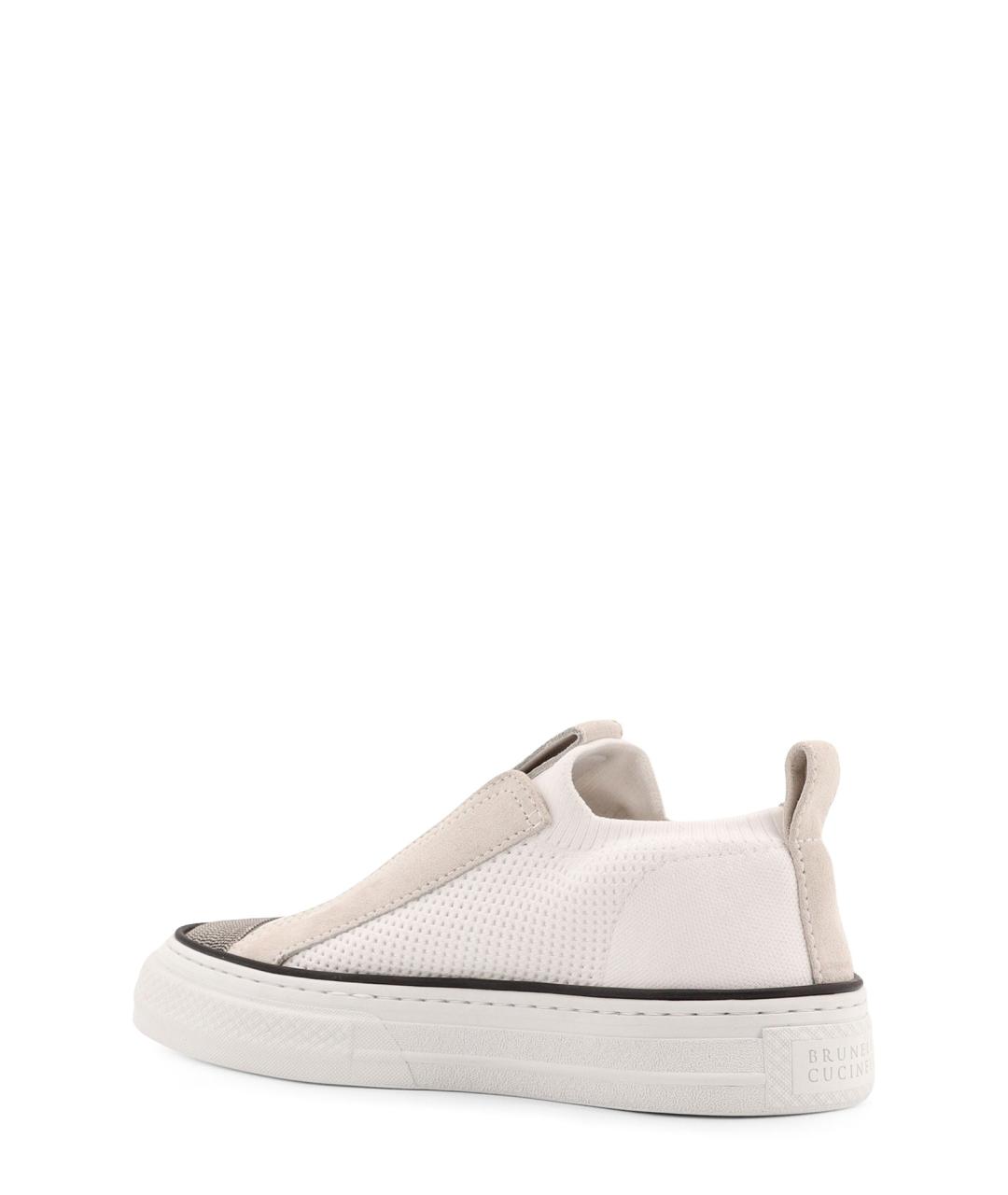 BRUNELLO CUCINELLI Белые замшевые кеды, фото 3