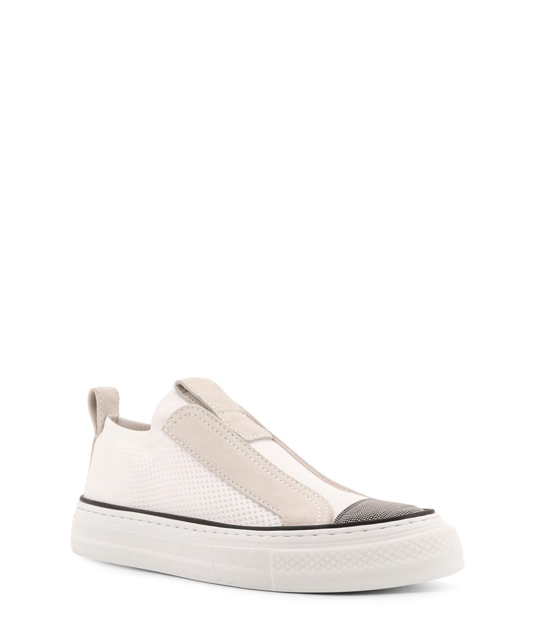 BRUNELLO CUCINELLI Белые замшевые кеды, фото 2