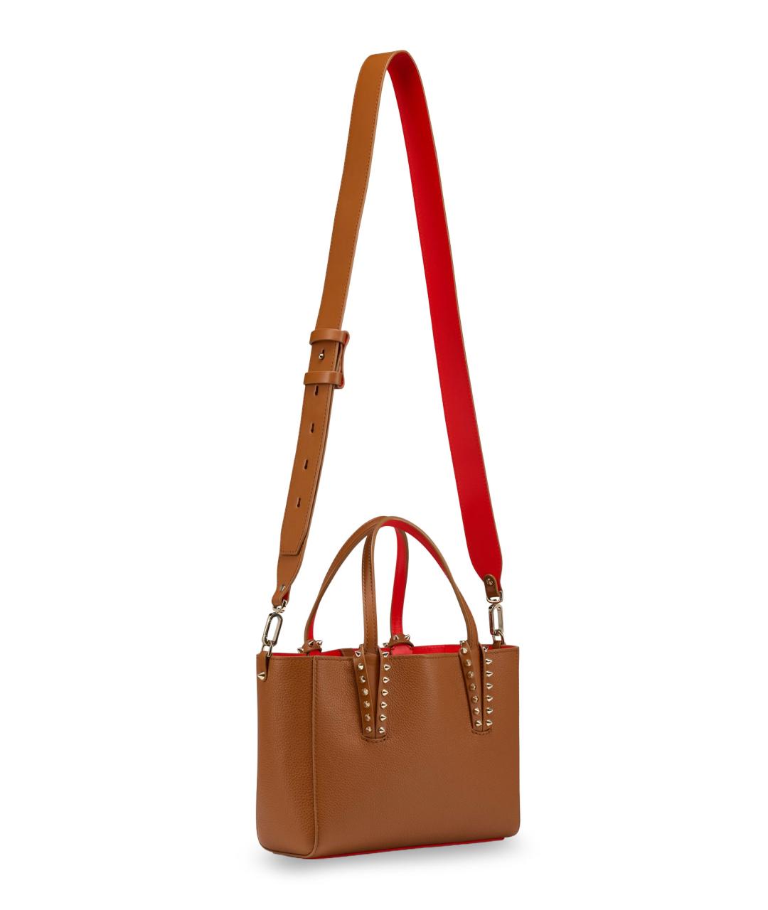 CHRISTIAN LOUBOUTIN Коричневая кожаная сумка тоут, фото 3