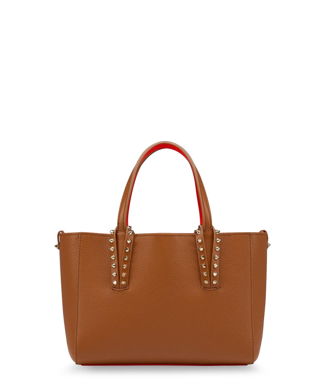 CHRISTIAN LOUBOUTIN Коричневая кожаная сумка тоут, фото 1