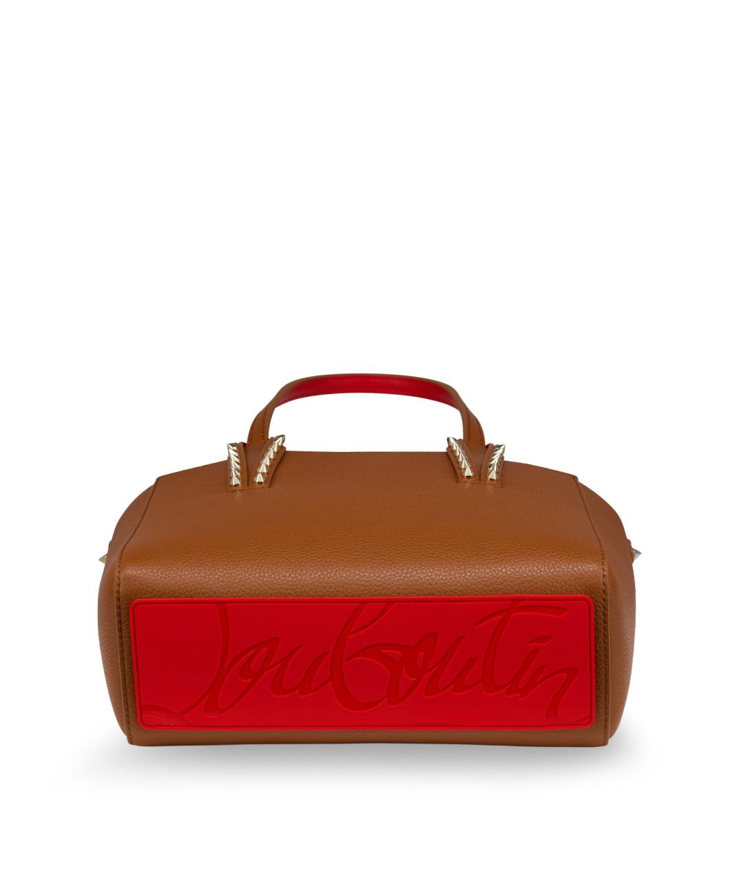 CHRISTIAN LOUBOUTIN Коричневая кожаная сумка тоут, фото 5