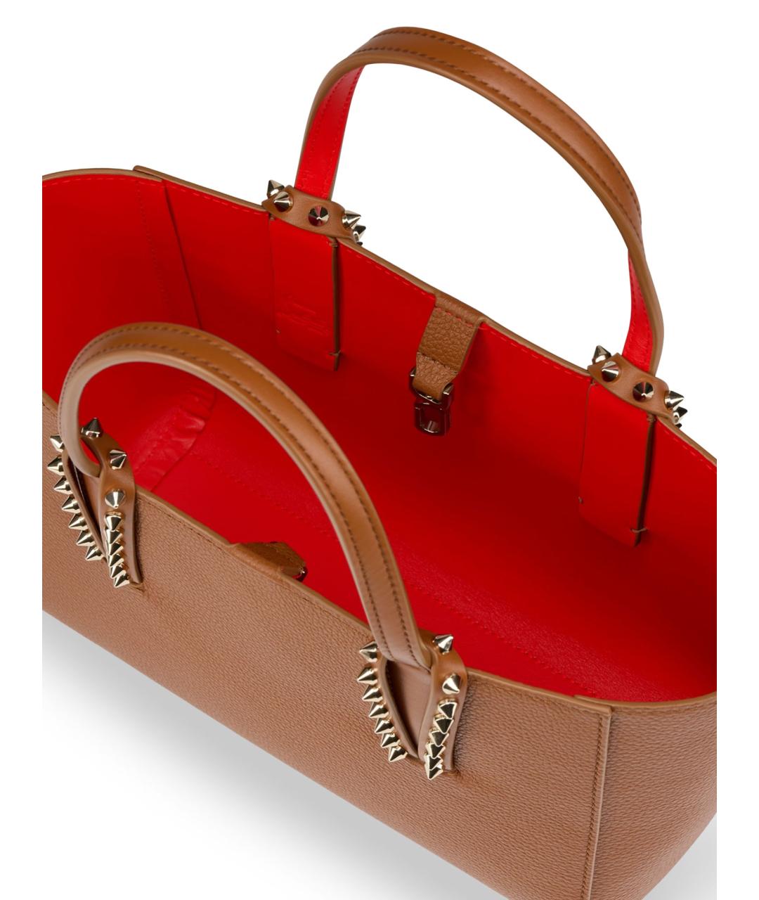 CHRISTIAN LOUBOUTIN Коричневая кожаная сумка тоут, фото 4