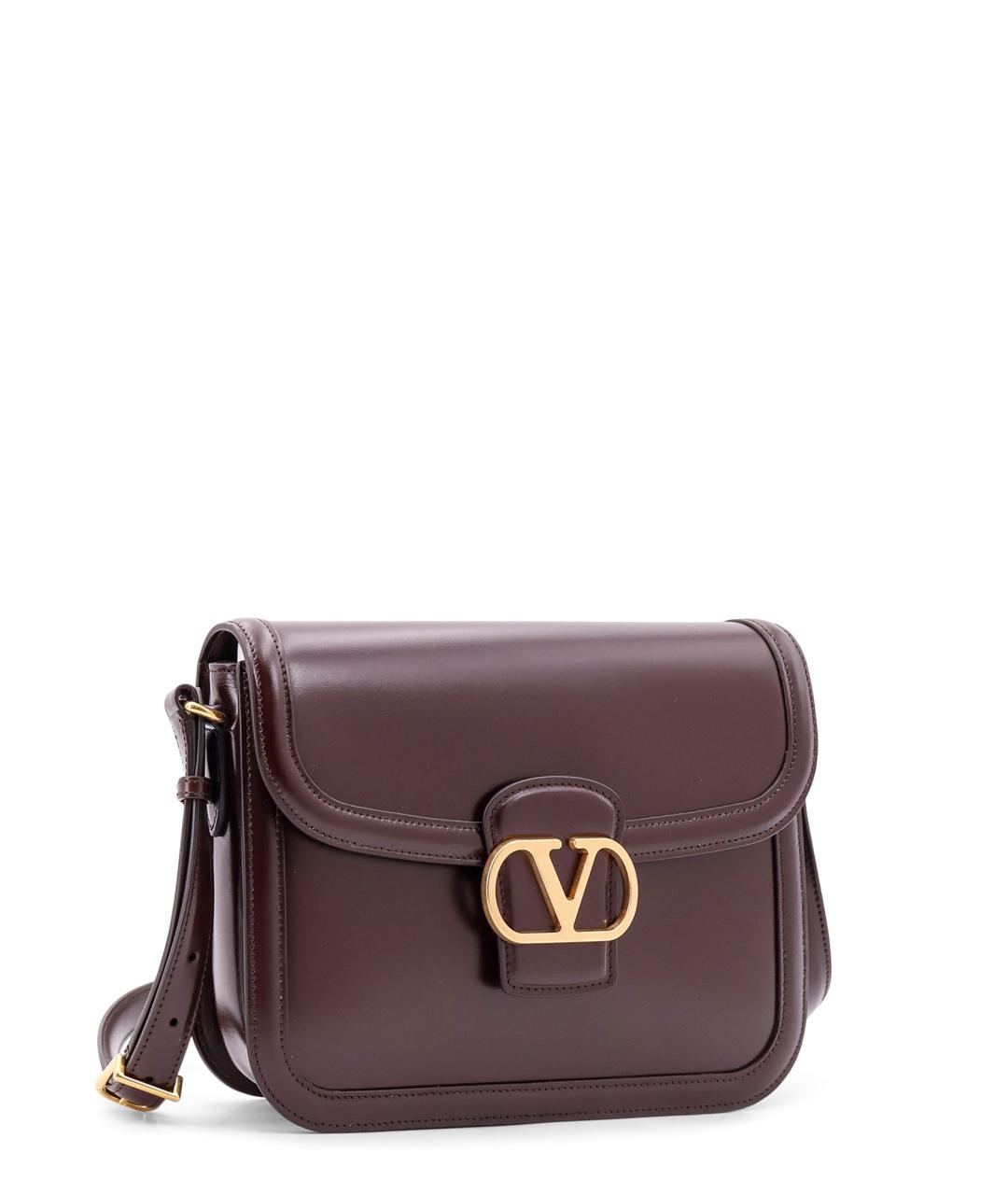 VALENTINO Коричневая кожаная сумка через плечо, фото 3