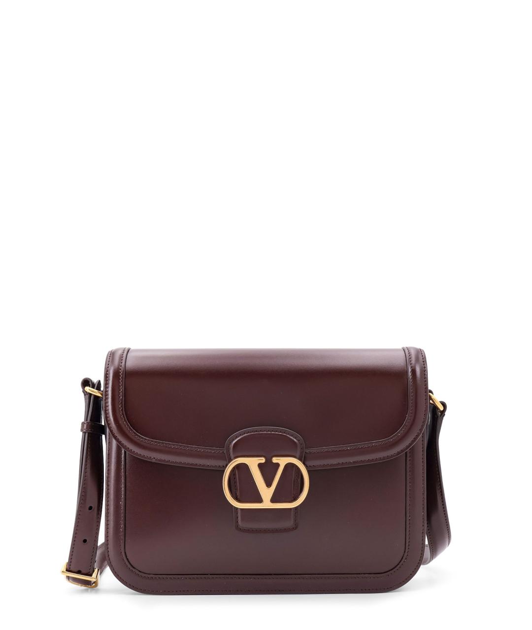 VALENTINO Коричневая кожаная сумка через плечо, фото 1