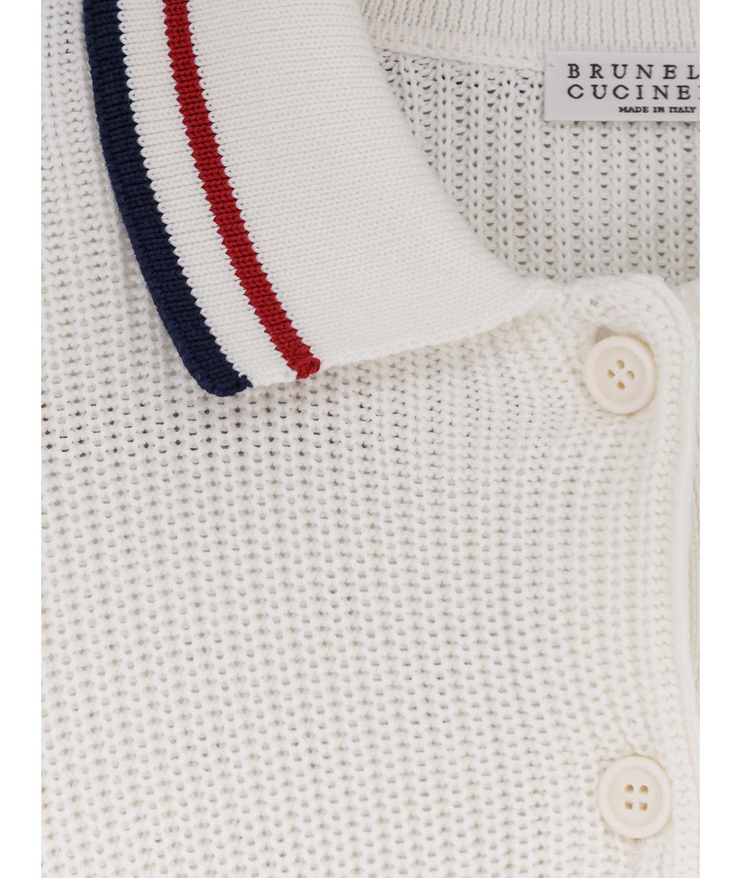 BRUNELLO CUCINELLI Белый хлопковый джемпер / свитер, фото 3