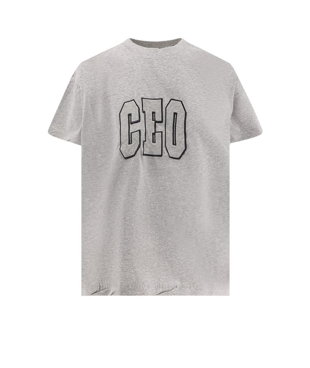 BALENCIAGA Серая хлопковая футболка, фото 1