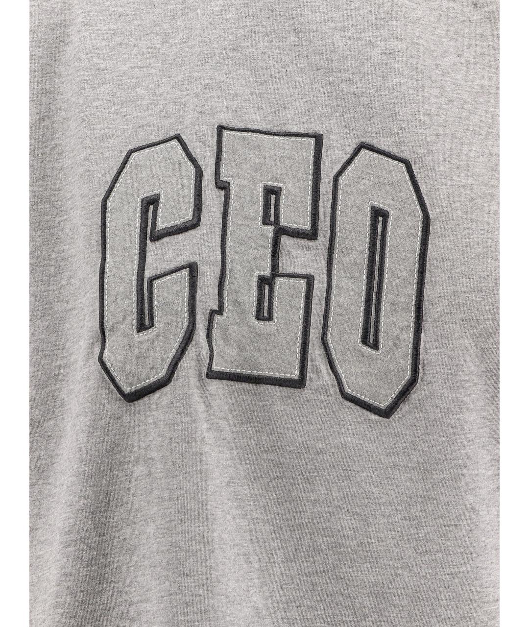 BALENCIAGA Серая хлопковая футболка, фото 3
