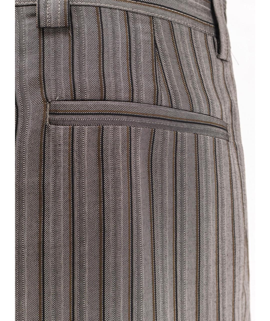 DRIES VAN NOTEN Серые вискозные прямые брюки, фото 3