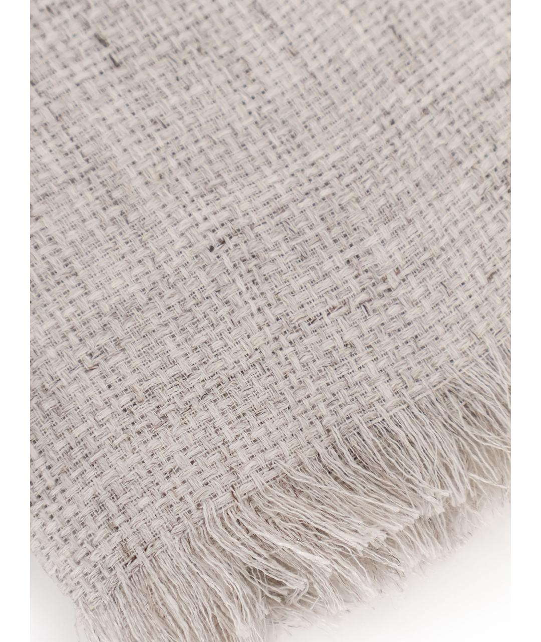 BRUNELLO CUCINELLI Серый льняной шарф, фото 2