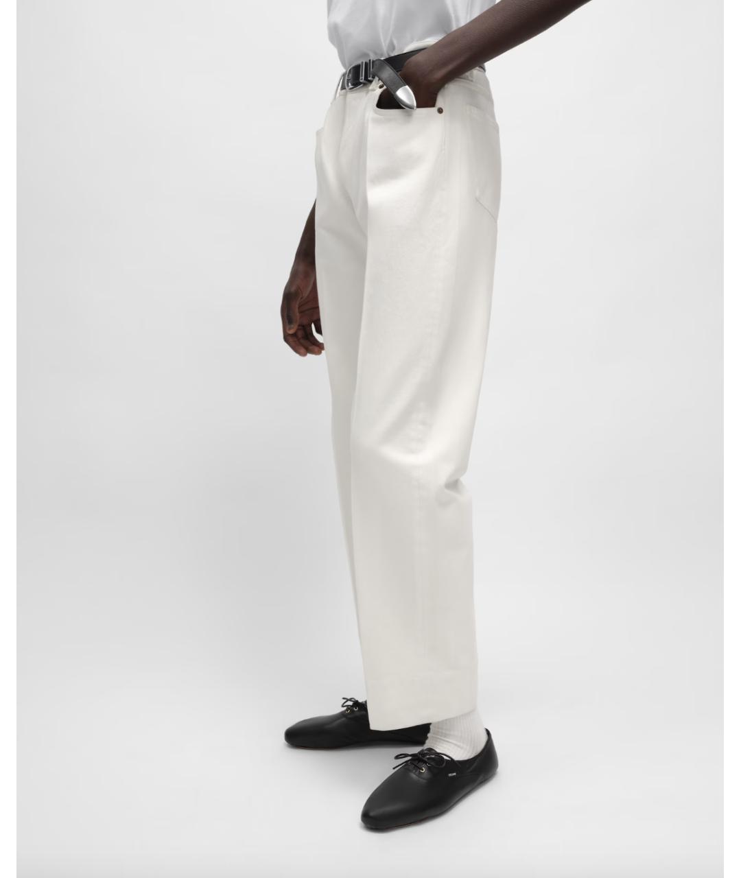 CELINE Белые хлопковые прямые джинсы, фото 3