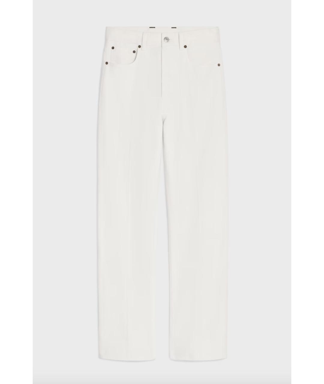CELINE Белые хлопковые прямые джинсы, фото 5