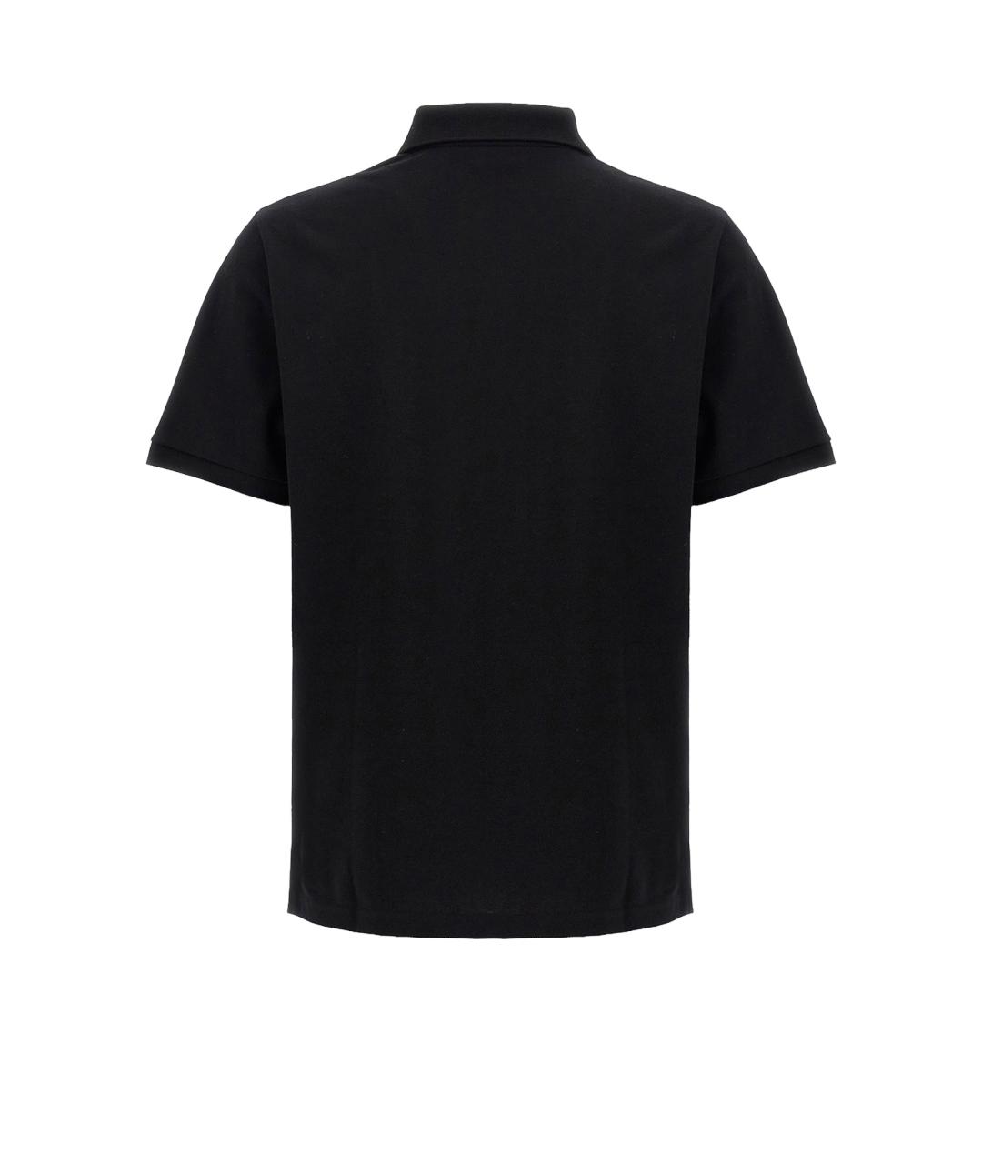 SAINT LAURENT Черное хлопко-полиэстеровое поло с коротким рукавом, фото 2