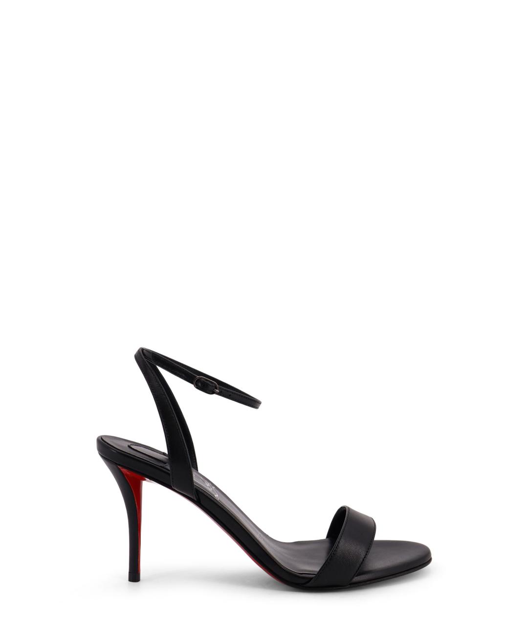 CHRISTIAN LOUBOUTIN Черные кожаные босоножки, фото 1