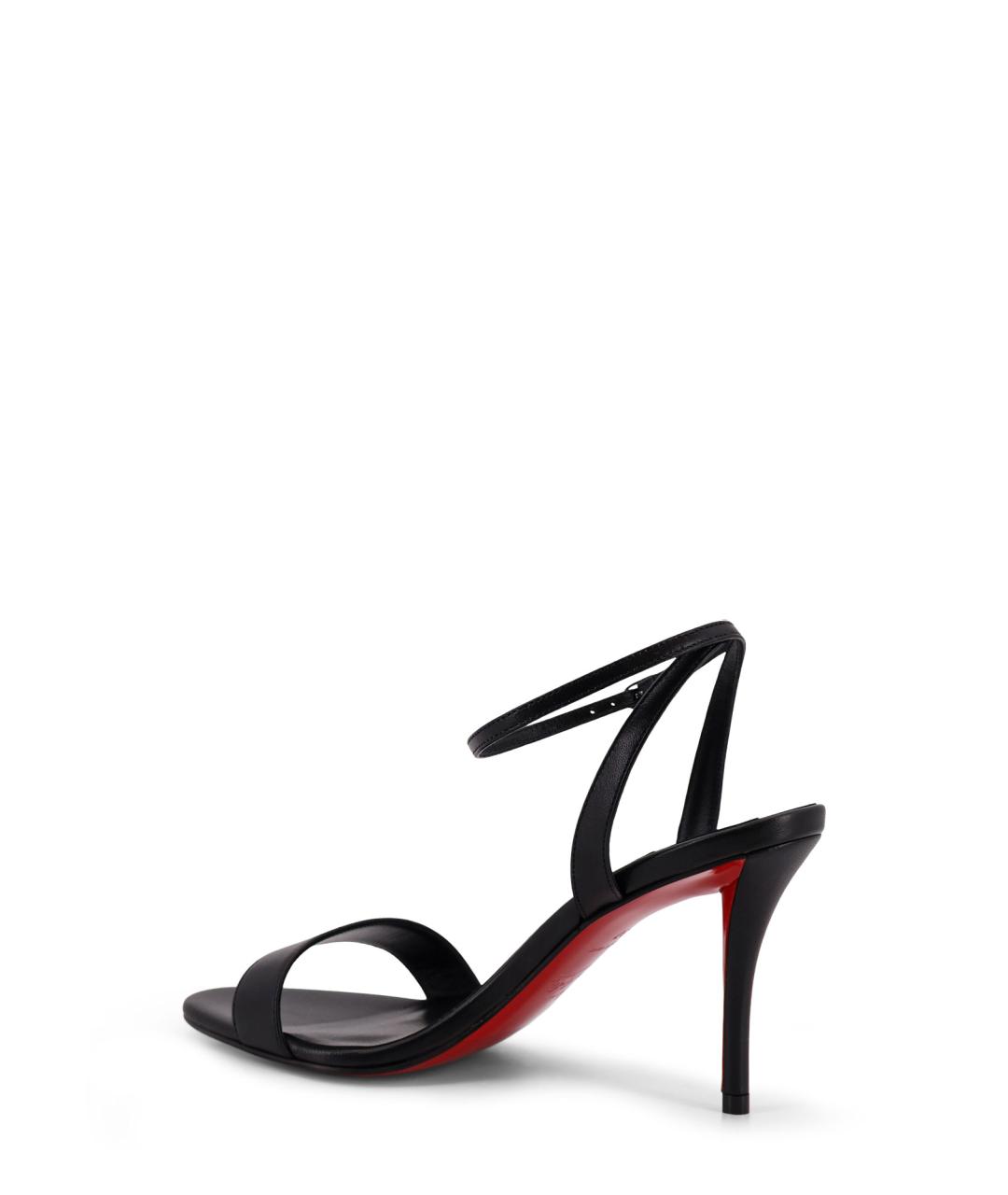 CHRISTIAN LOUBOUTIN Черные кожаные босоножки, фото 3