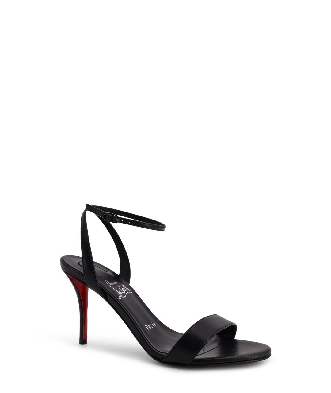 CHRISTIAN LOUBOUTIN Черные кожаные босоножки, фото 2