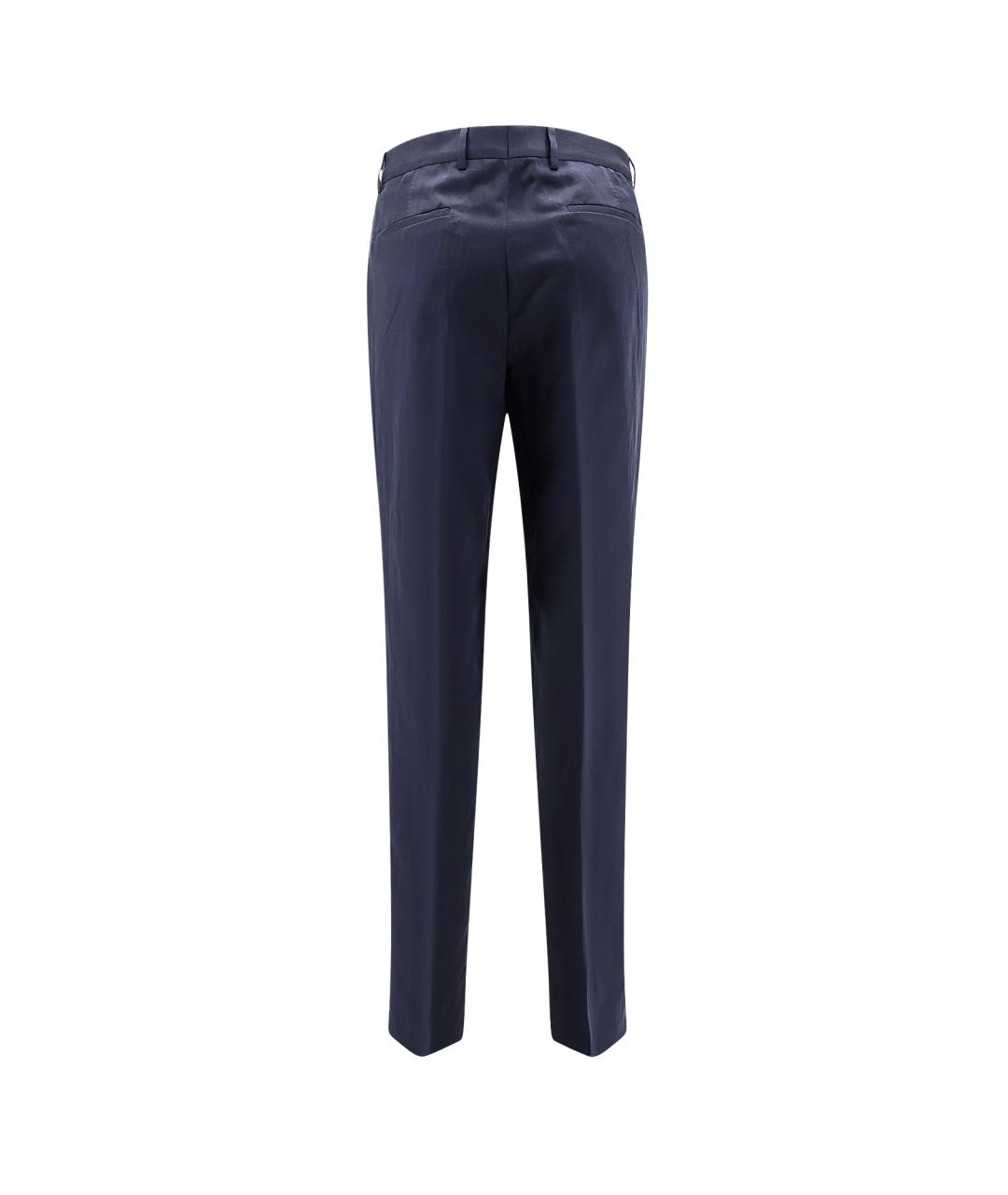 BRUNELLO CUCINELLI Синие шелковые классические брюки, фото 2