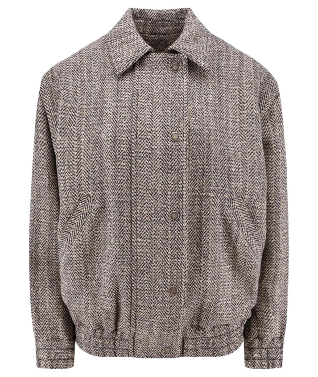 GOLDEN GOOSE DELUXE BRAND Серая шерстяная куртка, фото 1