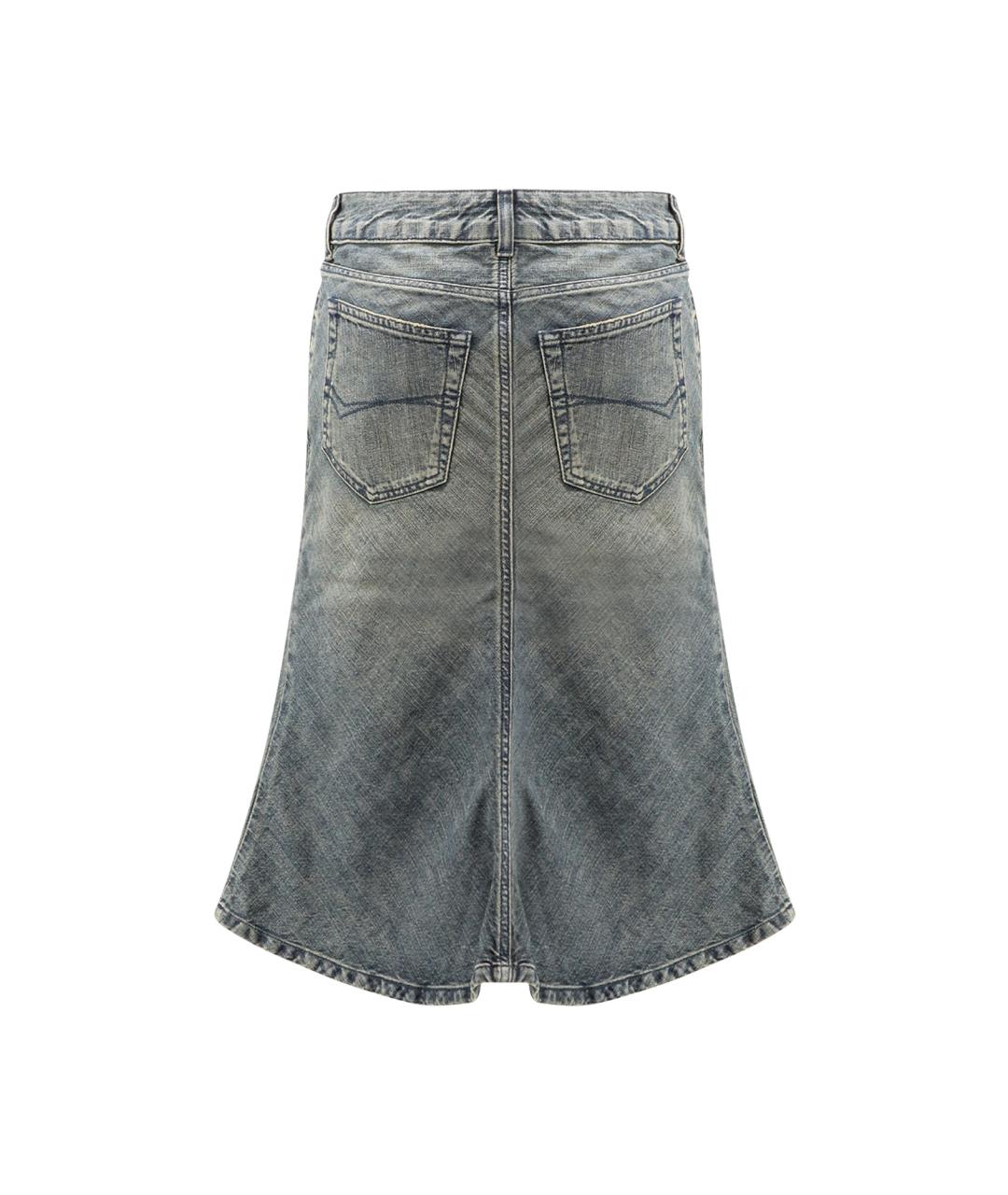 BALENCIAGA Голубая хлопковая юбка миди, фото 2