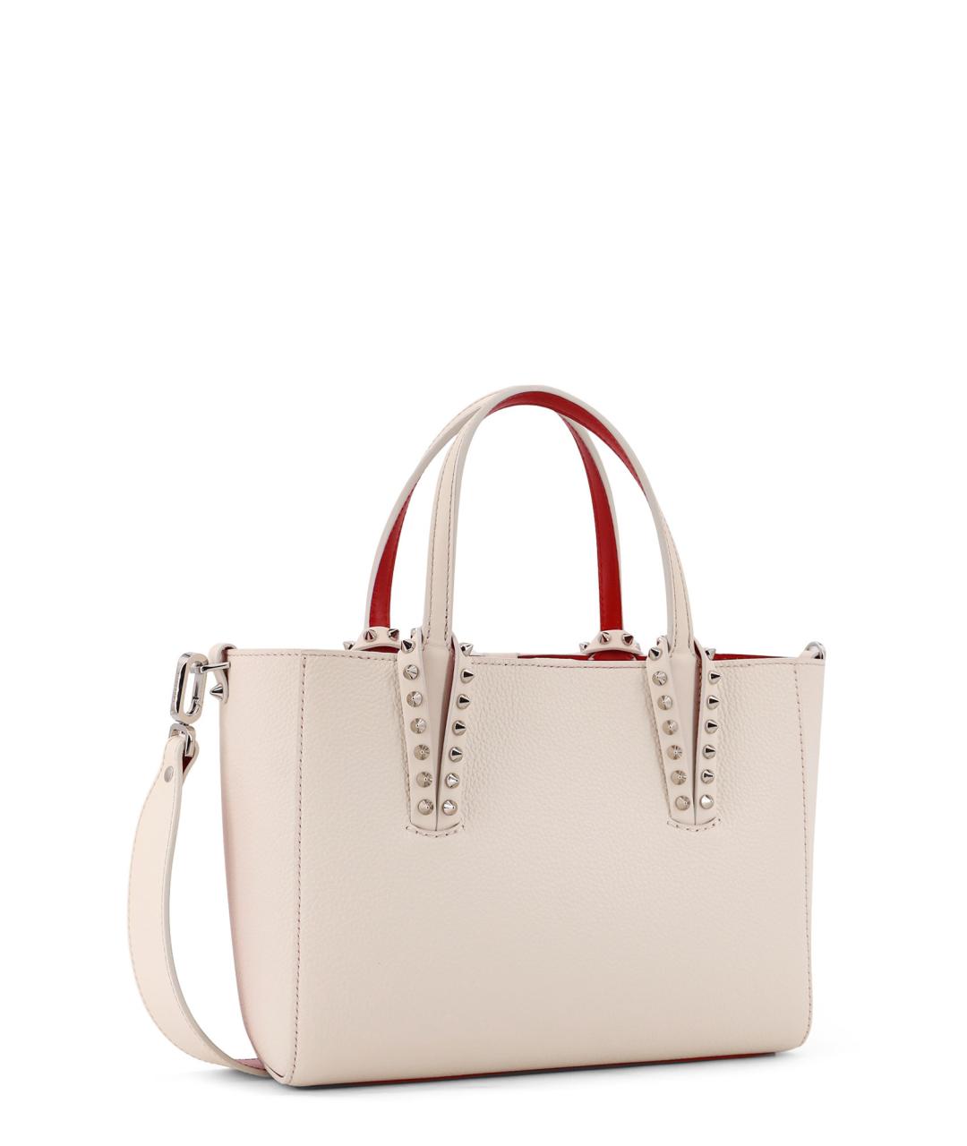 CHRISTIAN LOUBOUTIN Бежевая кожаная сумка тоут, фото 3