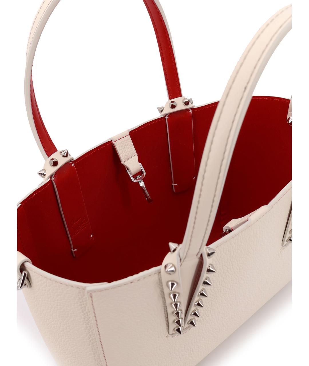 CHRISTIAN LOUBOUTIN Бежевая кожаная сумка тоут, фото 4