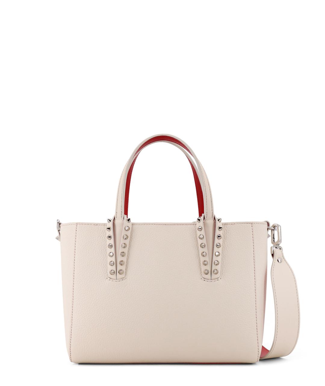 CHRISTIAN LOUBOUTIN Бежевая кожаная сумка тоут, фото 2