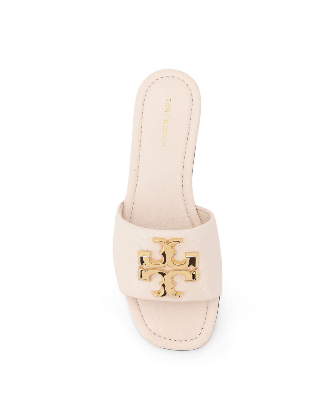 TORY BURCH Белые кожаные шлепанцы, фото 4