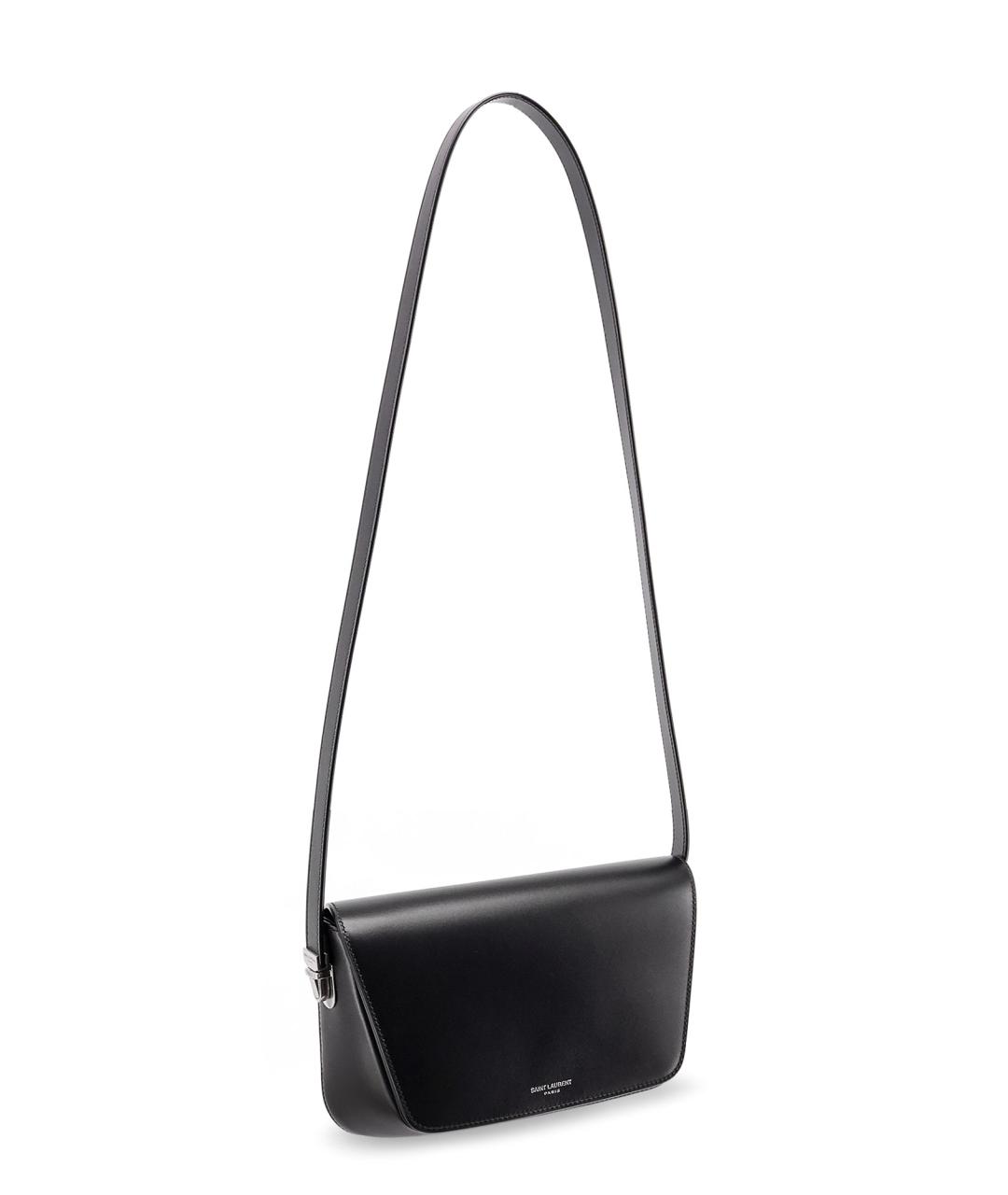SAINT LAURENT Черная кожаная сумка на плечо, фото 3