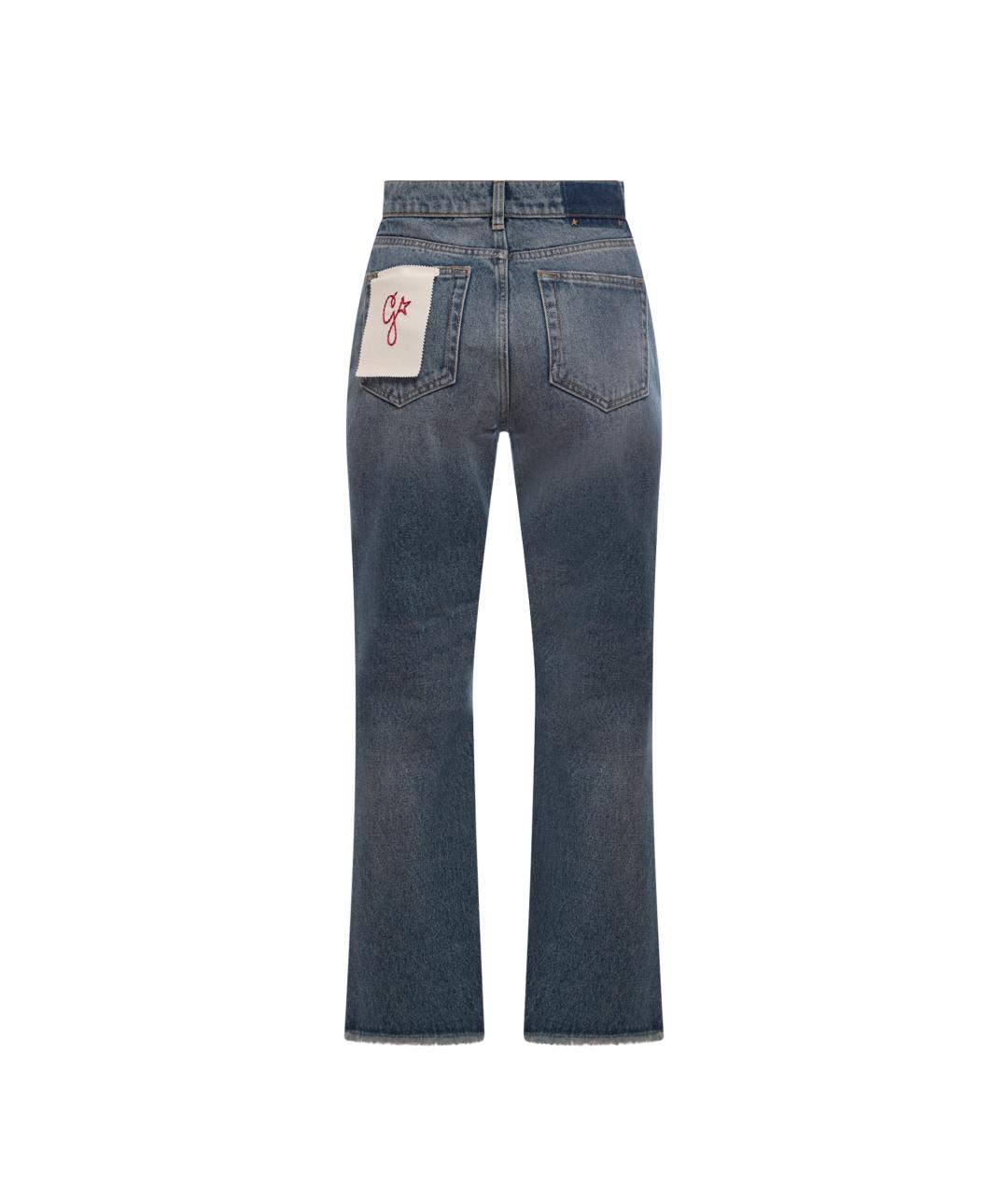 GOLDEN GOOSE DELUXE BRAND Синие хлопковые прямые джинсы, фото 4