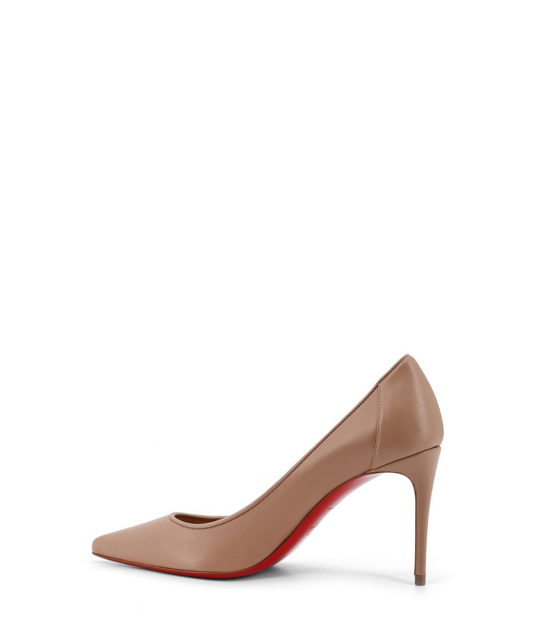 CHRISTIAN LOUBOUTIN Бежевые кожаные туфли, фото 3