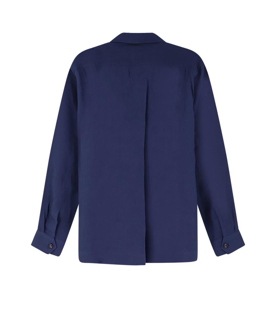 BRUNELLO CUCINELLI Синяя льняная кэжуал рубашка, фото 2