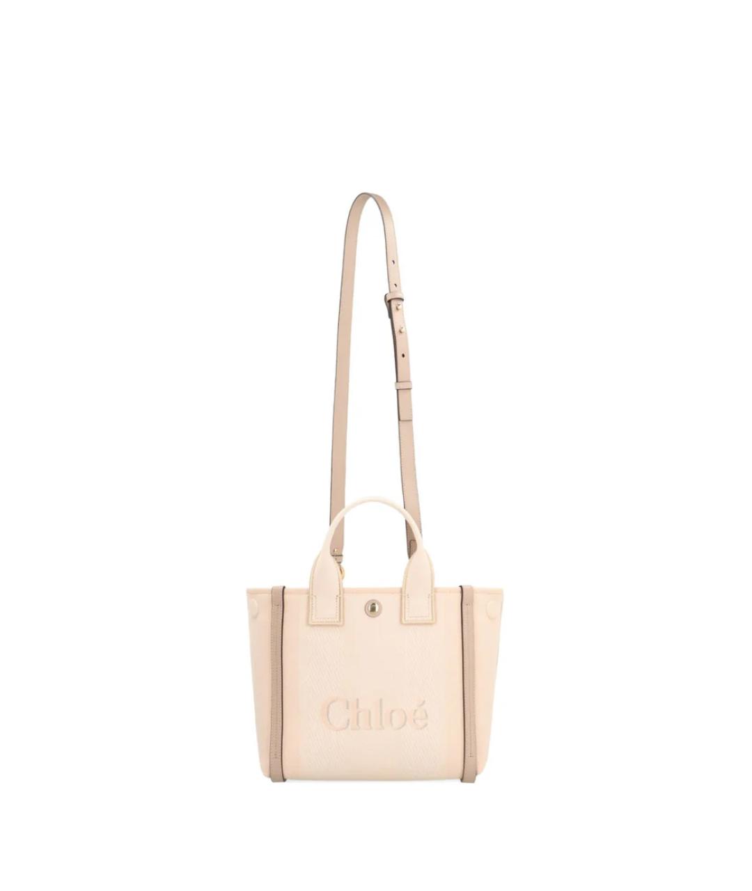 CHLOE Бежевая тканевая сумка тоут, фото 5