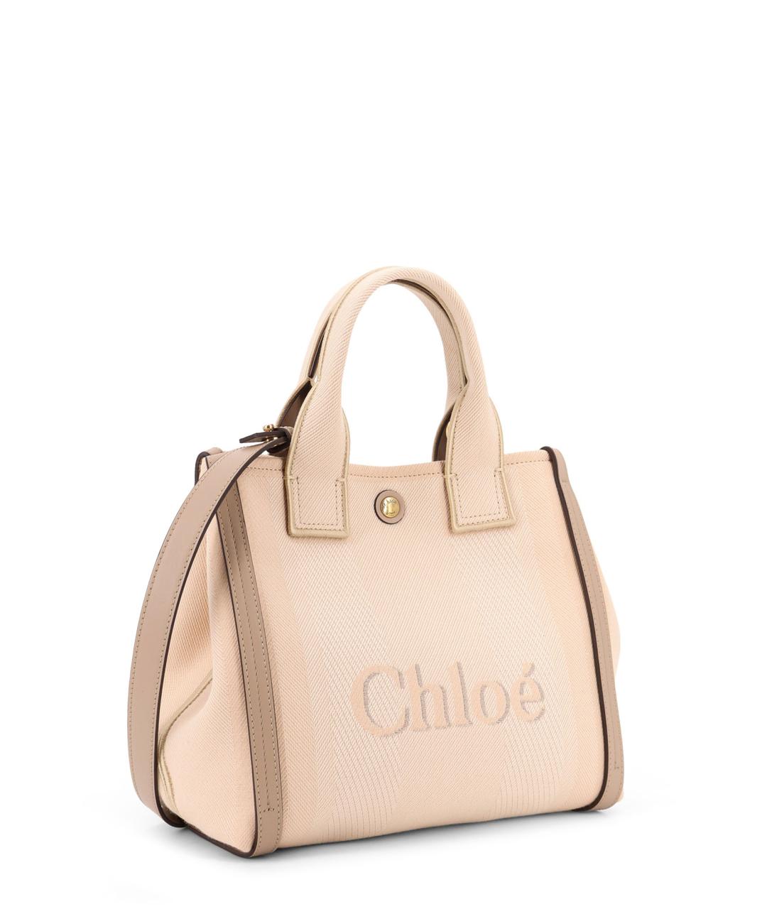 CHLOE Бежевая тканевая сумка тоут, фото 3