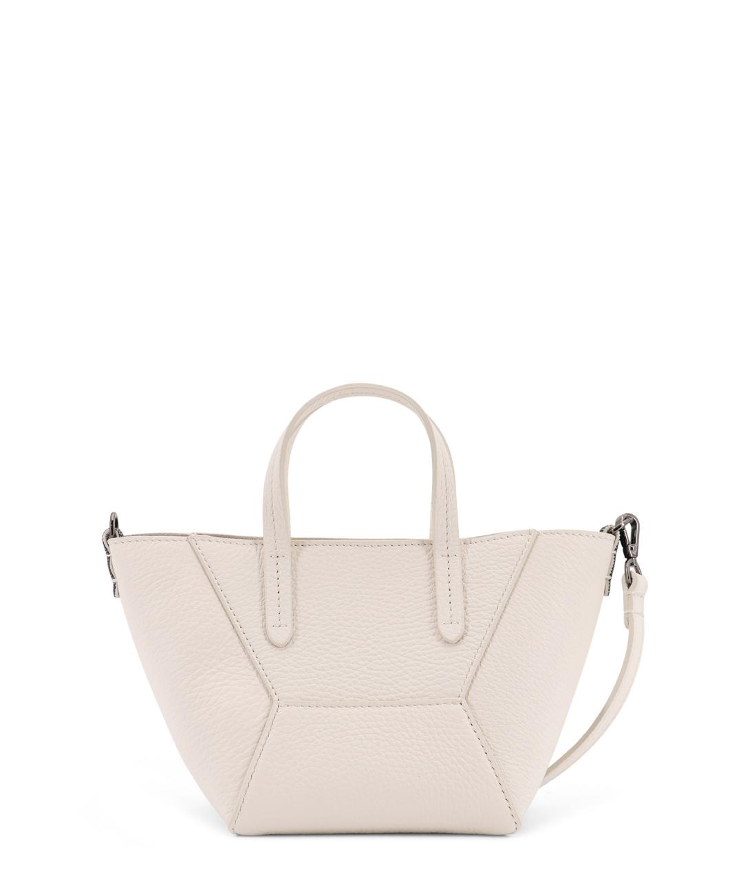 BRUNELLO CUCINELLI Белая кожаная сумка тоут, фото 2