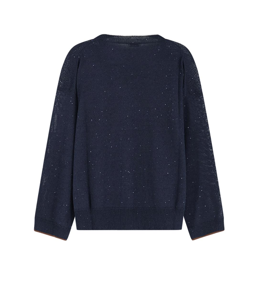 BRUNELLO CUCINELLI Синий хлопковый джемпер / свитер, фото 2