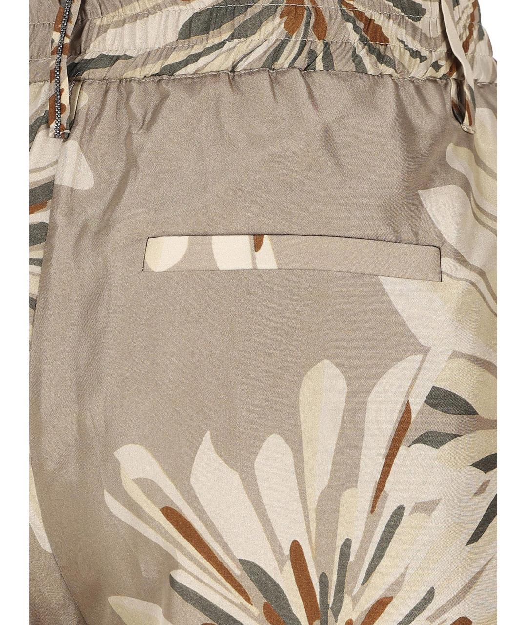 BRUNELLO CUCINELLI Хаки шелковые брюки широкие, фото 3