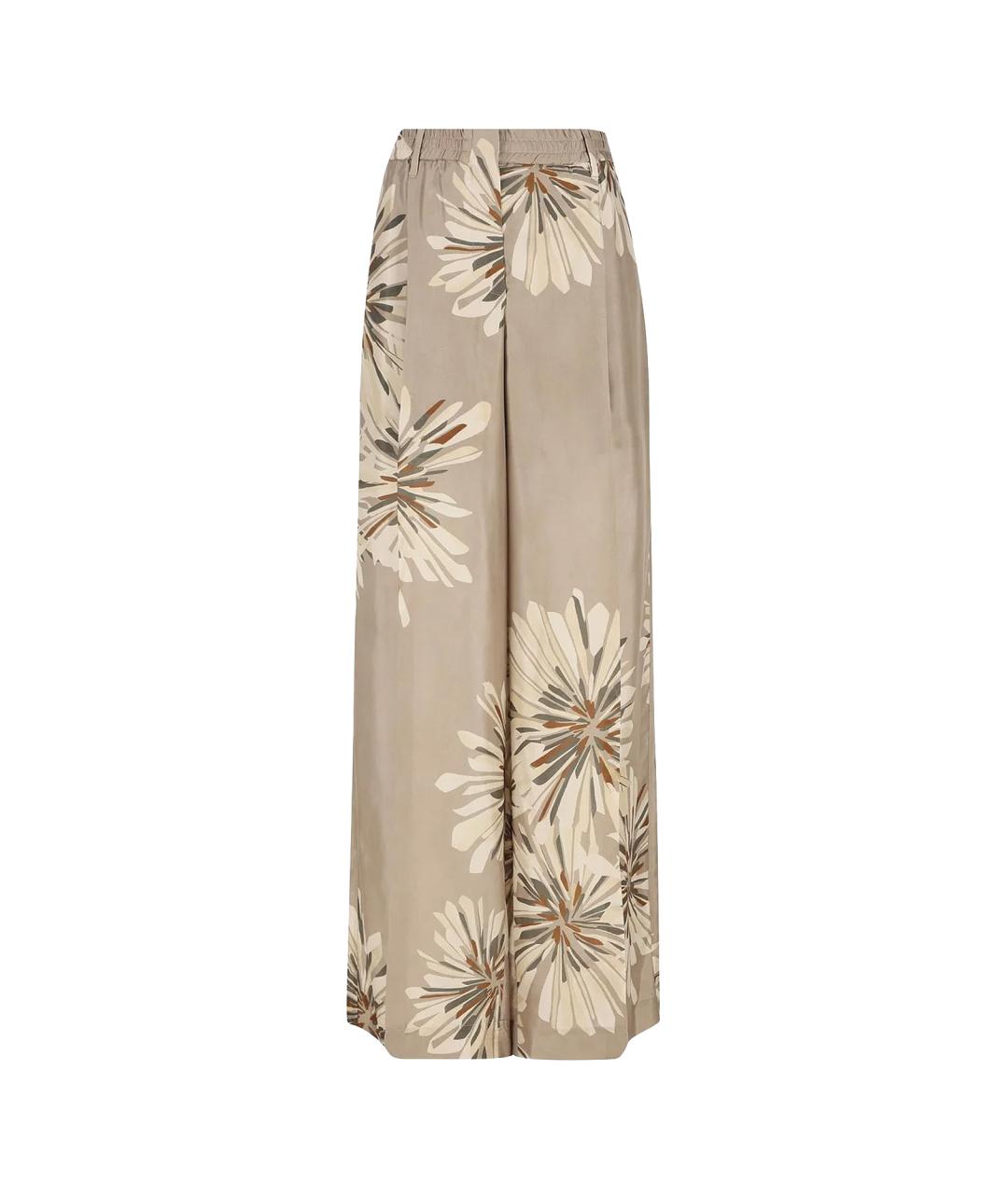 BRUNELLO CUCINELLI Хаки шелковые брюки широкие, фото 1