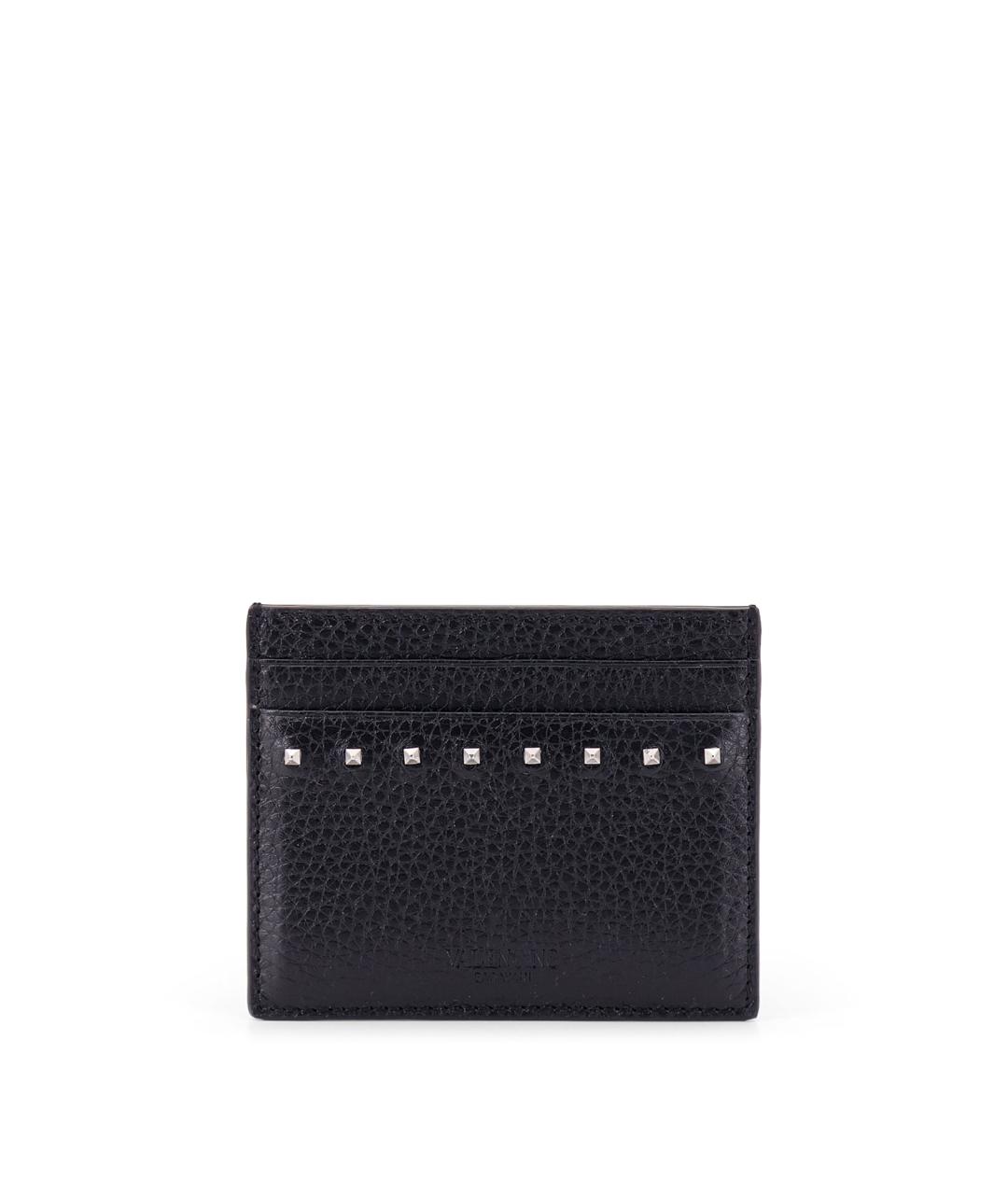 VALENTINO Черный кожаный кардхолдер, фото 1
