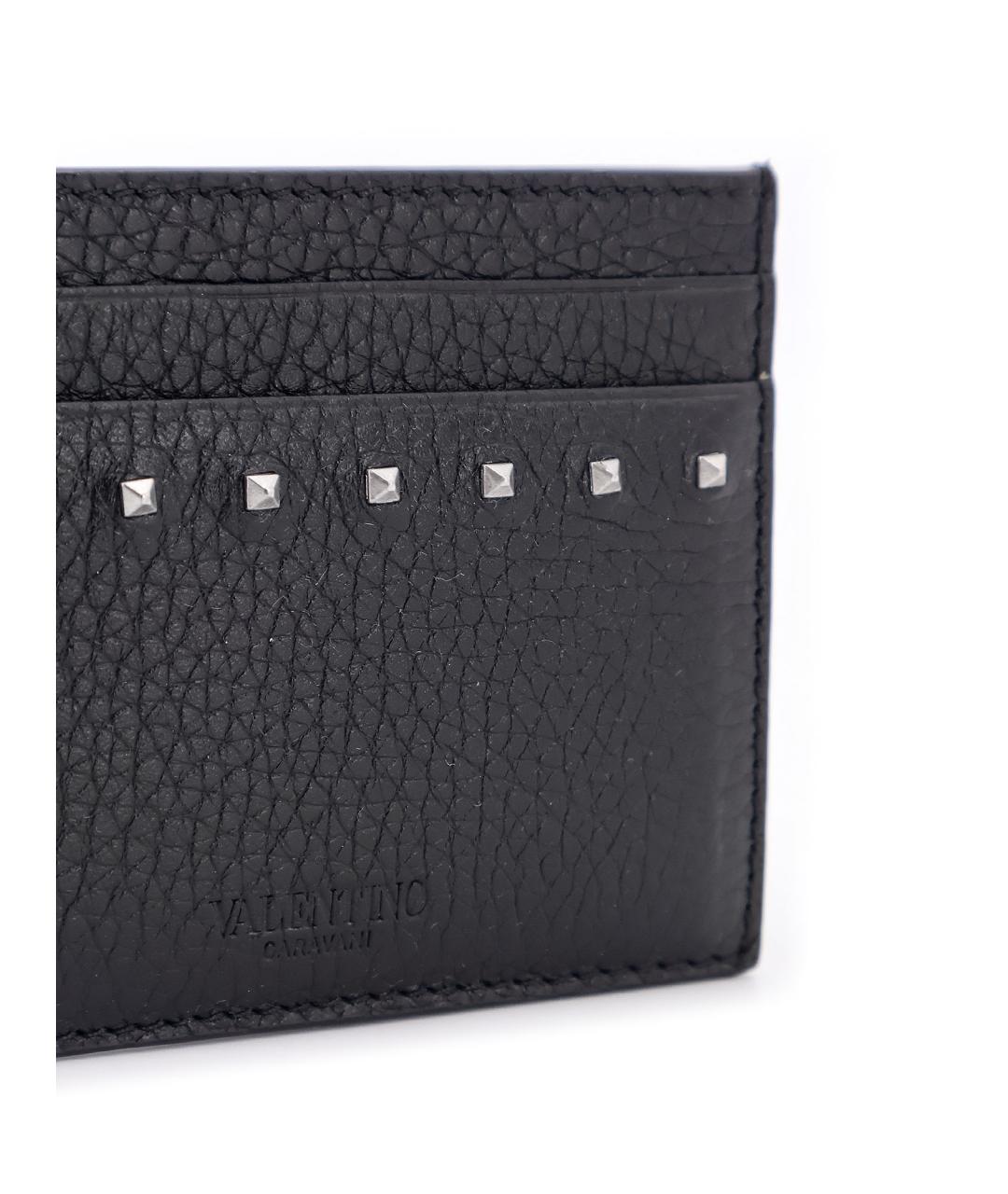 VALENTINO Черный кожаный кардхолдер, фото 3