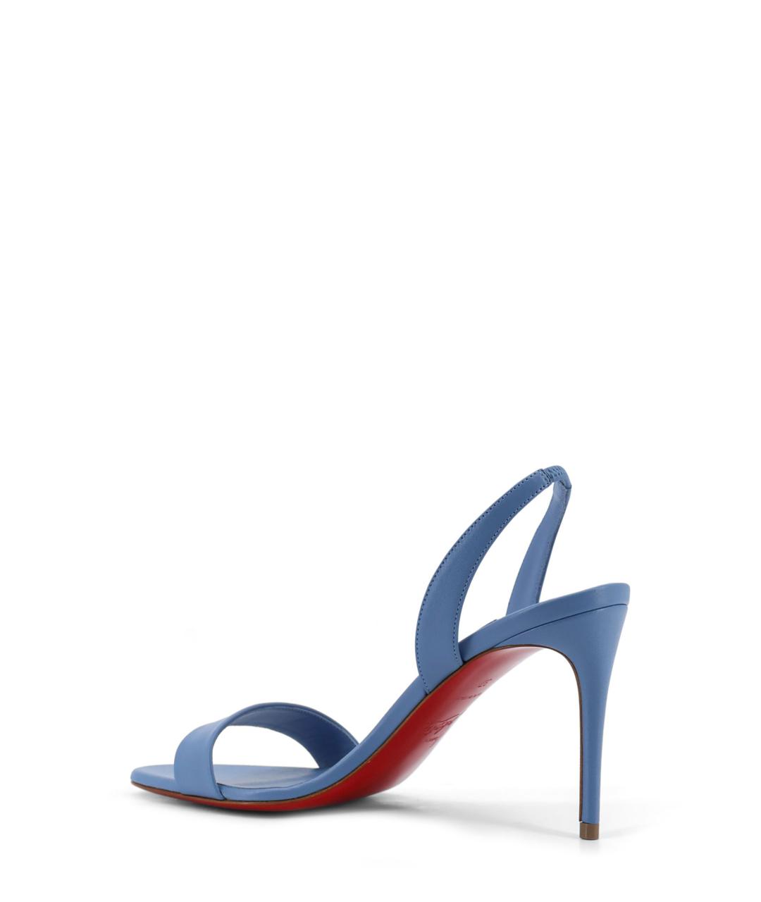 CHRISTIAN LOUBOUTIN Синие кожаные босоножки, фото 3