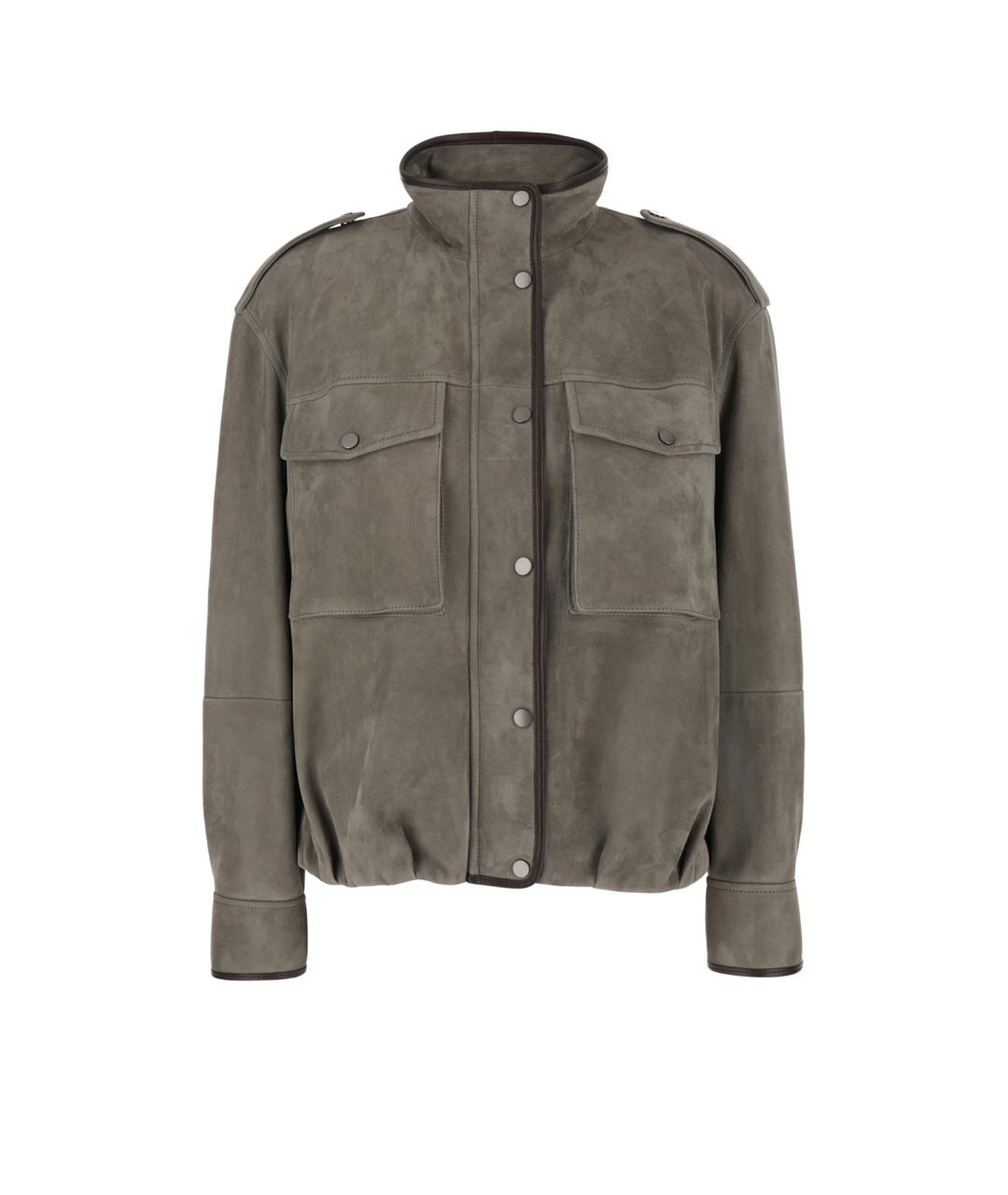 BRUNELLO CUCINELLI Серая замшевая куртка, фото 1