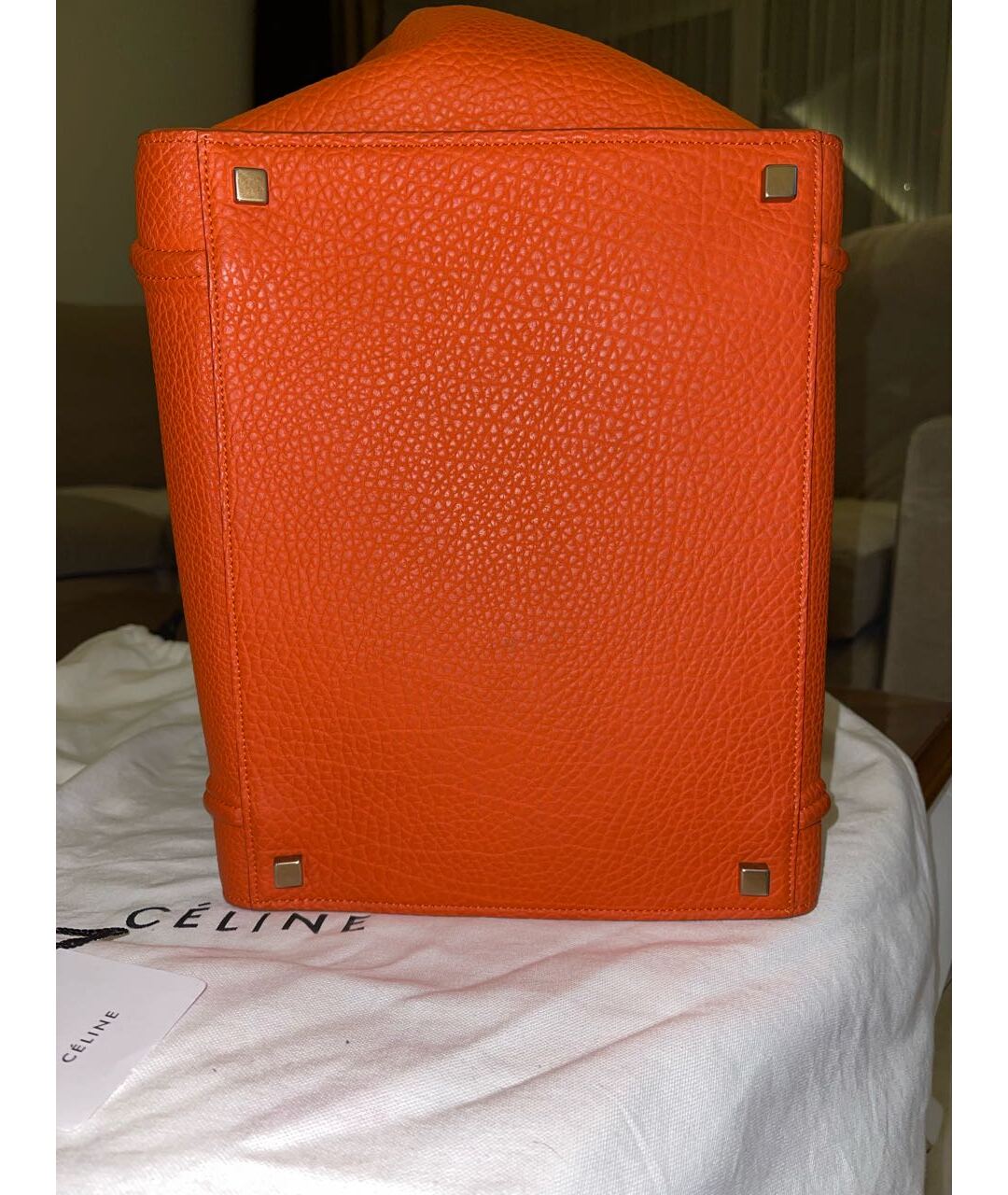 CELINE PRE-OWNED Оранжевая кожаная сумка тоут, фото 5