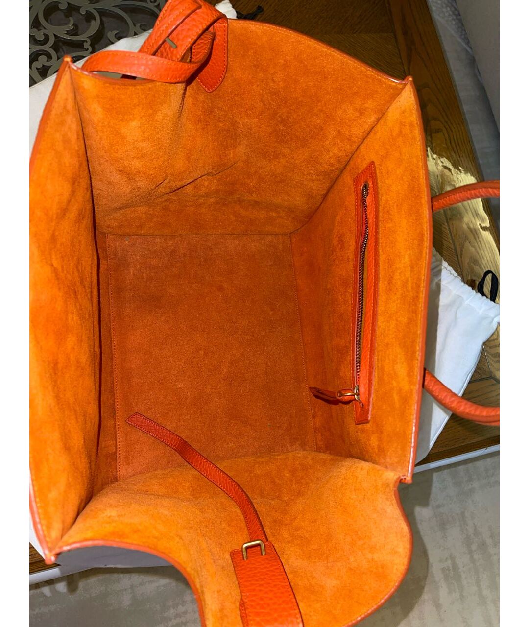 CELINE PRE-OWNED Оранжевая кожаная сумка тоут, фото 4