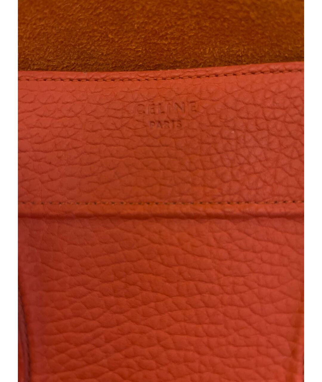 CELINE PRE-OWNED Оранжевая кожаная сумка тоут, фото 6